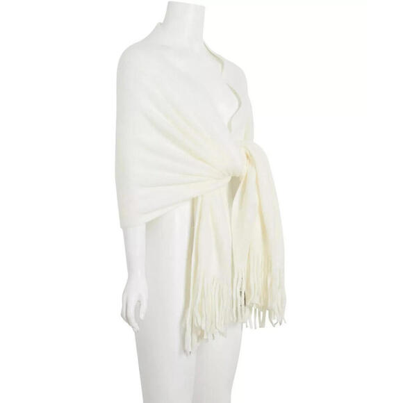 STEVE MADDEN Super-Soft Knit Muffler Chunky White Oversized Scarf - Picture 7 of 10